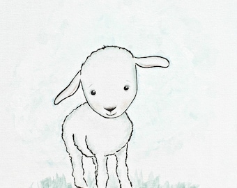 Nursery Print, Baby Lamb, Wall Art, Farm Decor, Farm Nursery Decor, Sheep