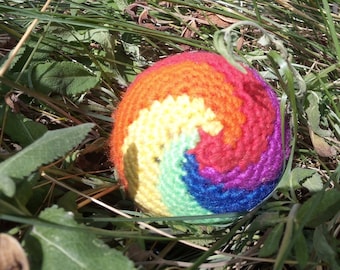 Guaranteed stable crocheted juggling balls for professionals and beginners/ hacky sack RAINBOW