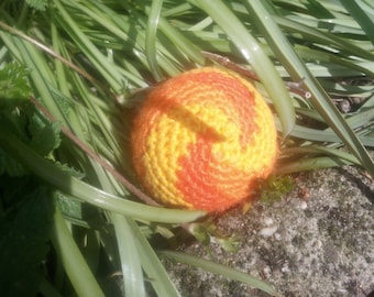 Guaranteed stable crocheted juggling balls for professionals and beginners/ hacky sack ORANGE