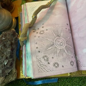 Astrology Book Of Shadows Astronomy Magick Journal Blank Cosmic Grimoire Zodiac Themed Notebook Sun Stars and Moons Spellbook Diary image 8