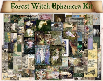 Vintage Forest Witch Ephemera Kit (Printable Download)