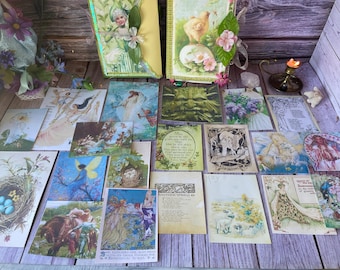 Beltane Ephemera Kit, Vintage Spring Illustrations (Printable Download)