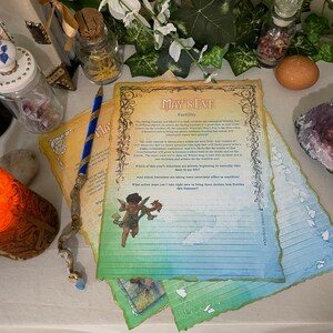 Wheel Of The Year Beltane Book Of Shadows Pages. May's Eve Journaling Prompt Kit. Antique Vintage Grimoire Paper. Junk Journal Sheets. image 4