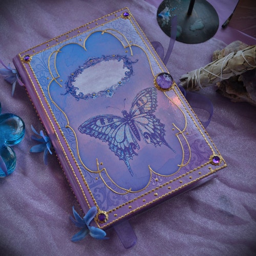 Fairy Book Of Shadows - Blank Grimoire Journal - Faerie Witchcraft Diary - Fae Wicca Magick Notebook - Vintage Fairytale Themed Spell Book