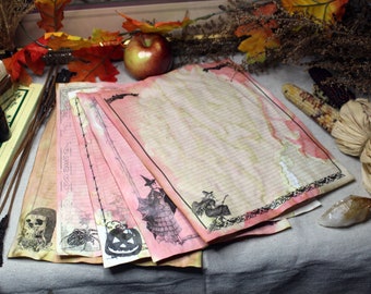 20 Samhain / Halloween sabbat Book of Shadows Sheets. Pagan fall Journal Pages. Grimoire Paper W/ Vintage Witchcraft Spellbook Illustrations