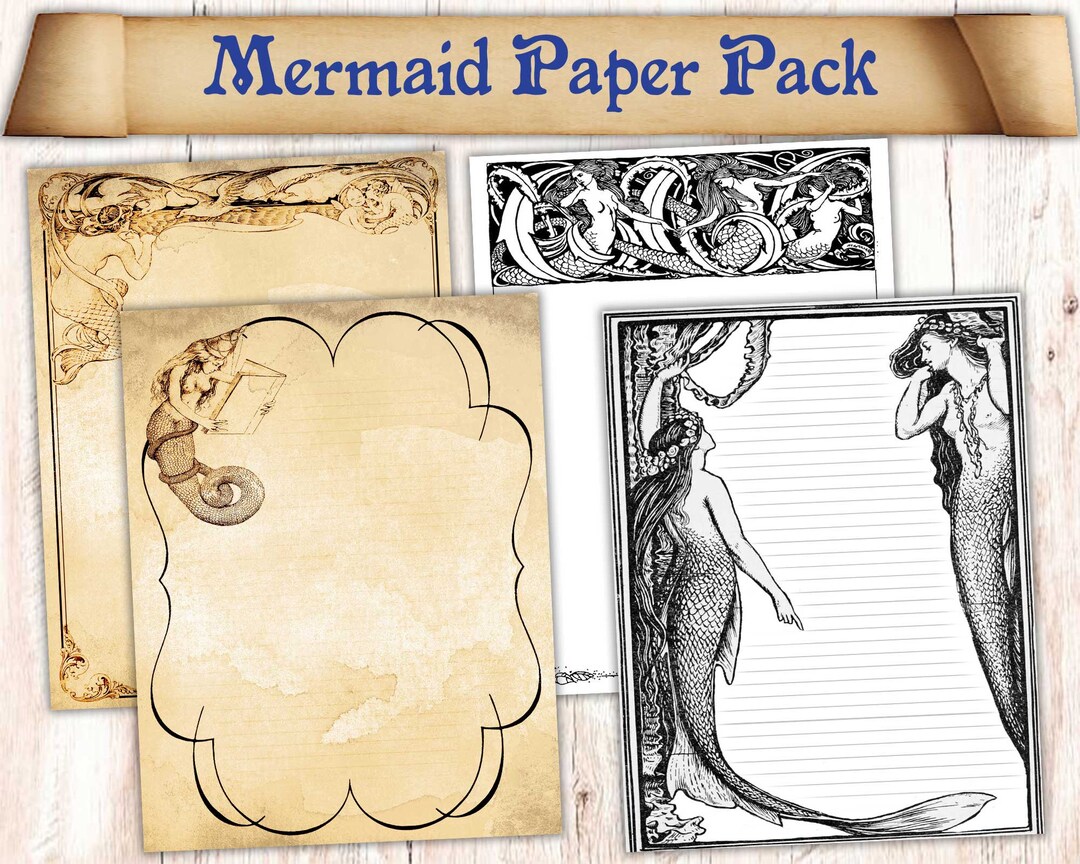 80 Digital Mermaid Book of Shadows Sheets. Sea Witch Journal Download ...