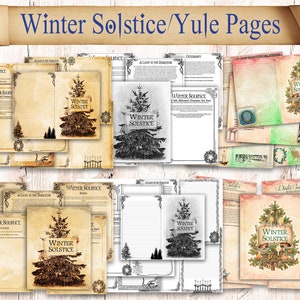 Yule Wheel Of The Year Book Of Shadows Pages. Journal Prompt Kit. Printable Download Grimoire Paper. Witchcraft Winter Solstice Sabbat