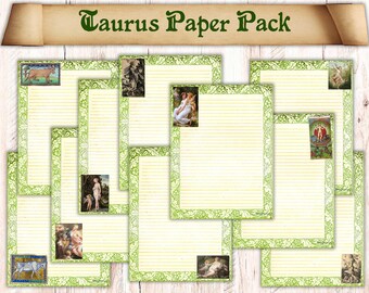 Taurus Zodiac Book of Shadows Pages: Astrology Spellbook Refills (Digital Download)