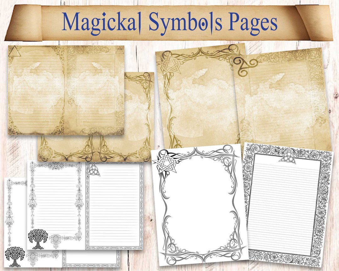 288 Book of Shadows Binder Printable Pages W/ Pagan Symbols. Digital ...