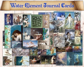 Kit de efímeros con temática del elemento agua: tarjetas de diario náuticas vintage (descarga imprimible)
