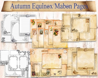 120 Harvest Book of Shadows Printable Pages. Autumn Equinox / Mabon Sabbat Witchcraft paper pack download. Nature grimoire journal sheets