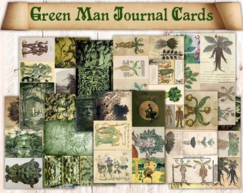 Green Man Ephemera Kit For Beltane (Printable Download)