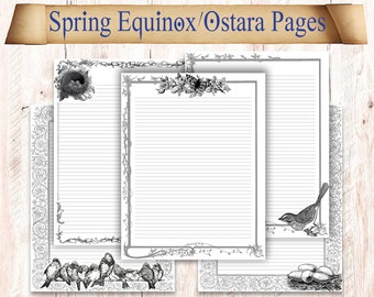 20 Spring Witch Book of Shadows Sheets. Seasonal Pagan Journal Pages. Ostara Grimoire Paper W/ Vintage Witchcraft Spellbook Illustrations