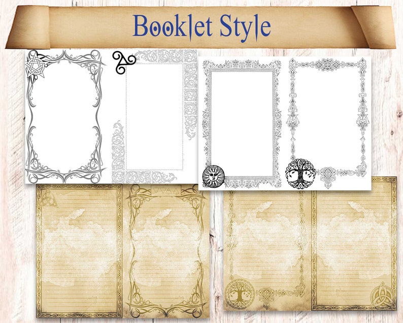 288 Book of Shadows Binder Printable Pages W/ Pagan Symbols. - Etsy