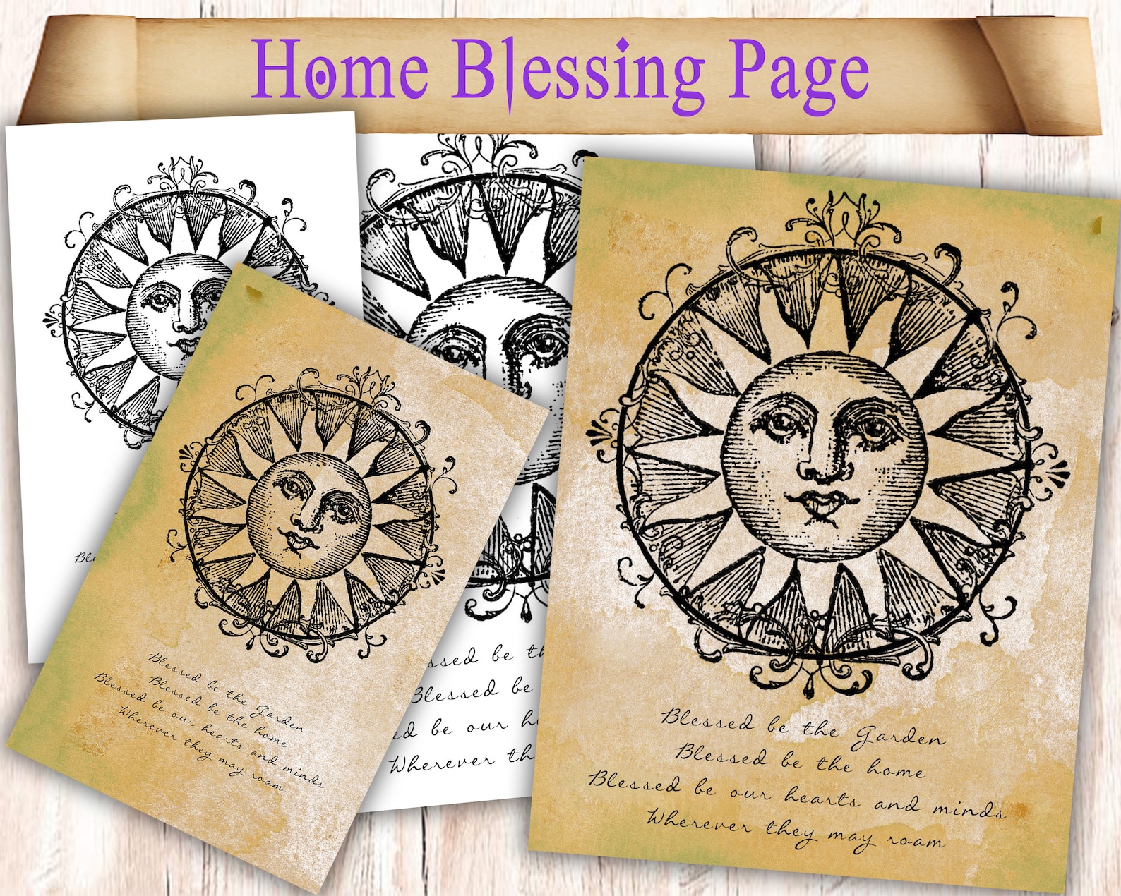 Printable Home Blessing Wall Art. Digital Grimoire Spell Etsy