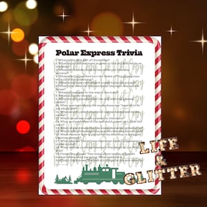 Polar Express Trivia Christmas Movie Trivia Game family game night ugly sweater holiday party christmas decorations holiday party game