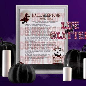 Halloweentown Movie Trivia with answer key, Halloween movie game, halloween party game, halloween zoom game, children&#39;s halloween, horror