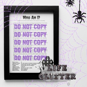 Who am I Halloween, Halloween movie characters, halloween adult game, horror movie game, halloween game, all hallows eve, halloween decor