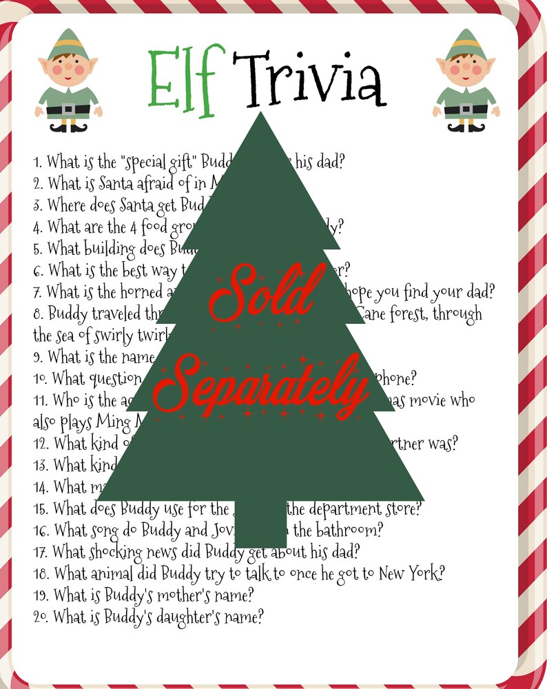 Christmas MOVIE Trivia Game 1st installment Home Alone Elf Etsy