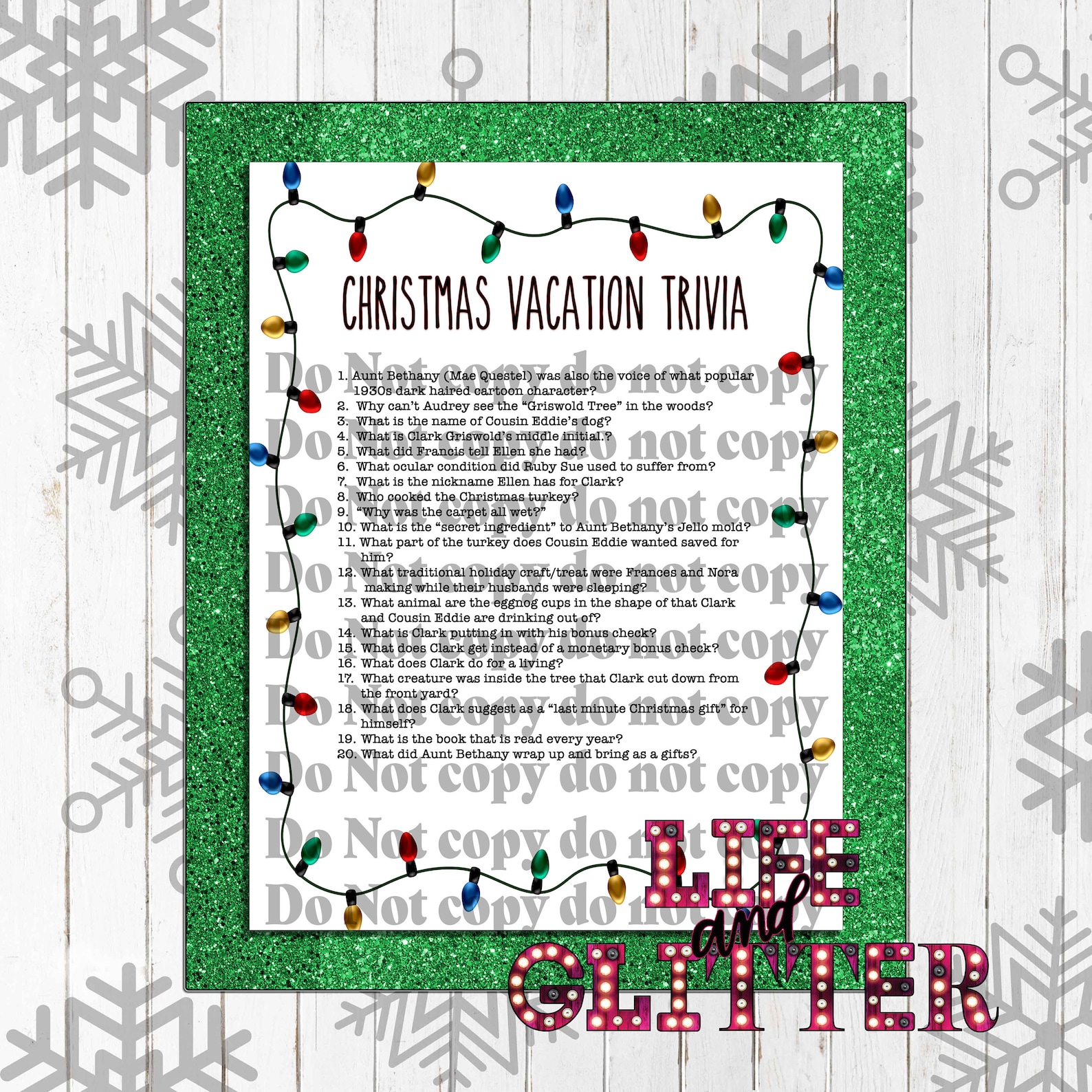 Christmas Vacation Trivia Game, National Lampoon's Christmas Vacation 