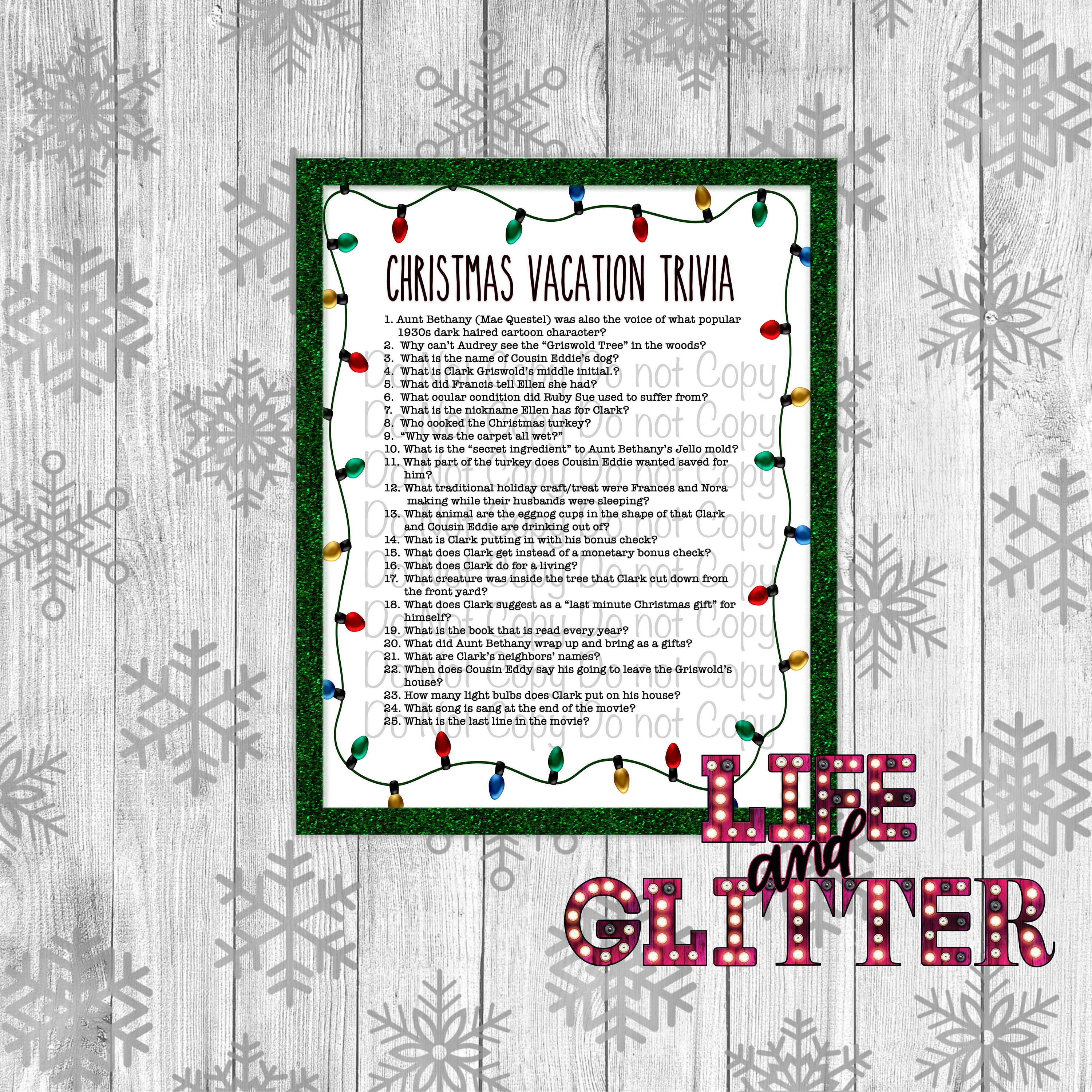 Christmas Vacation Trivia Game National Lampoon's | Etsy