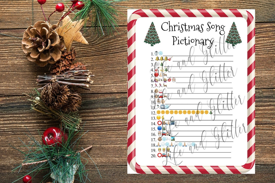 Christmas Song Emoji Pictionary Game: Holiday Party (digital Download ...