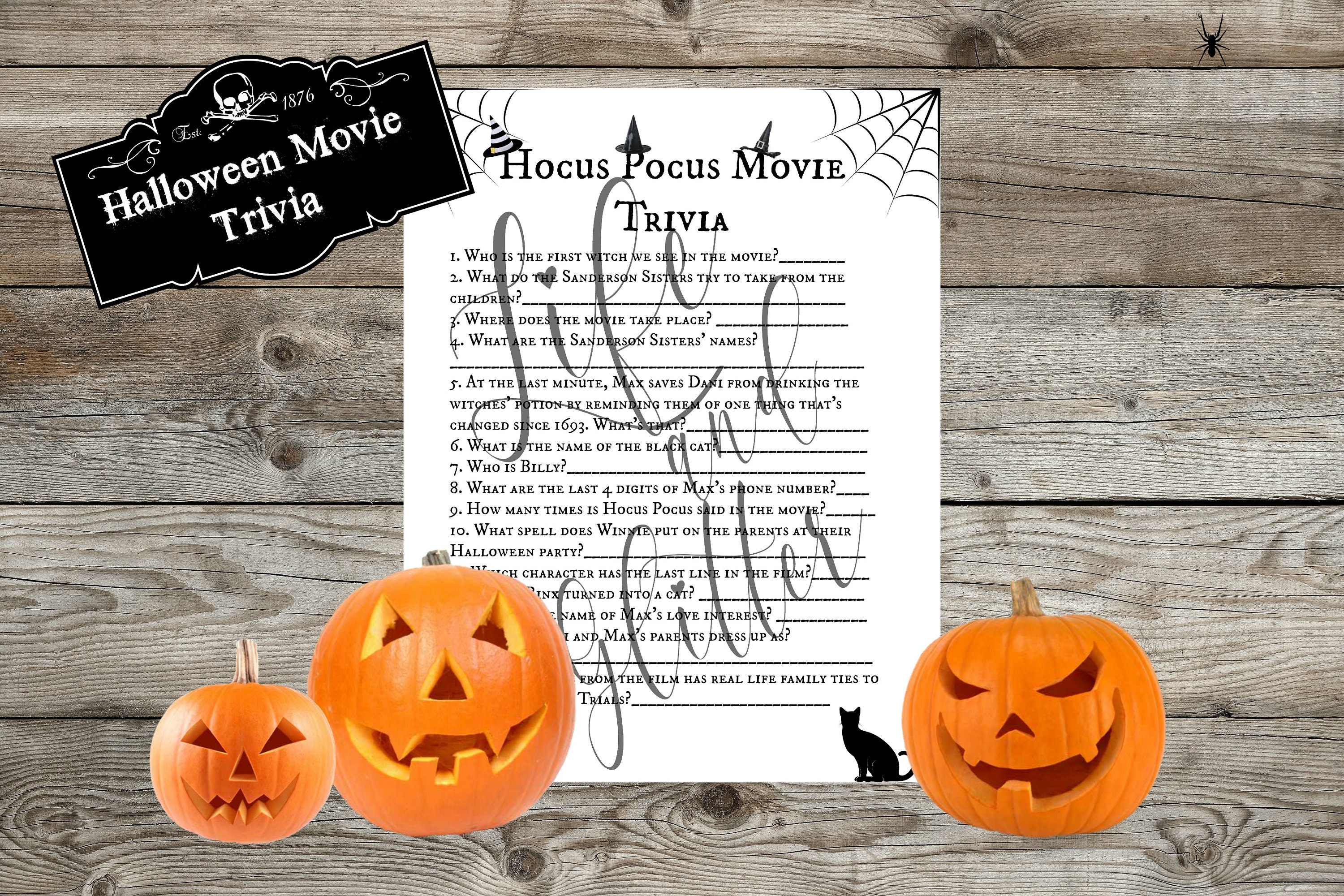 Hocus Pocus Movie Trivia Game Halloween Trivia Game Etsy