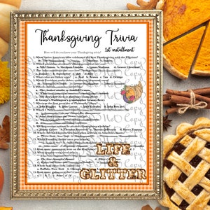 Thanksgiving Trivia 1st installment, Thanksgiving game, party game, Friendsgiving, Zoom Thanksgiving, group game, family friendly holidays