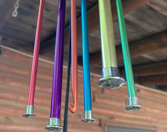 Windchime, recycled Knitting Needle & Crochet Hook , Handmade, one-of-a-kind