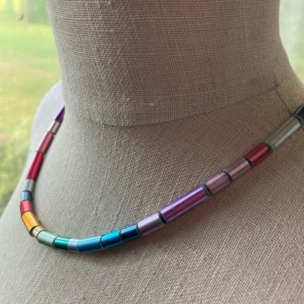 Necklace, Recycled Knitting Needles, clasp too! 20" Length