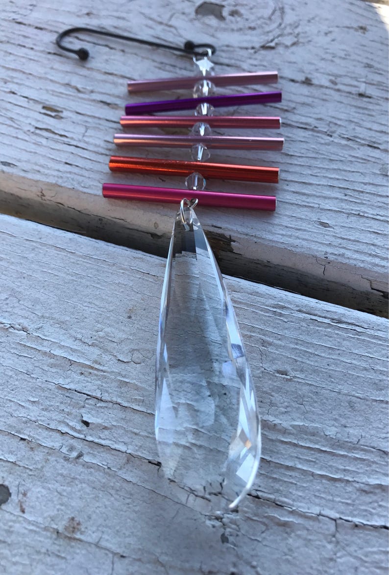 Suncatcher, Recycled Crochet & Knitting Crystals, Each Unique, Hand Made image 2