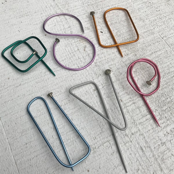 Shawl Pin, Recycled Knitting Needles, also for scarf, hat & hair!