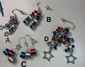 Red, White & Blue Knitting Needle Jewelry