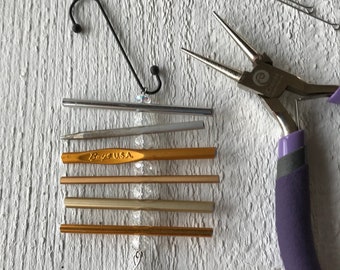 Suncatcher, Recycled Crochet & Knitting + Crystals, Each Unique, Hand Made