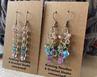 Knitting needle pastel earrings
