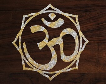 3rd eye chakras om die-cut decal sticker (3"x3") Gold foil