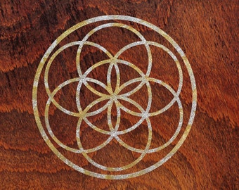 Seed of life sacred geometry die-cut decal/sticker Gold Foil