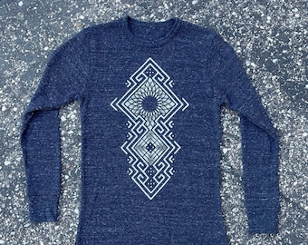 Being Long Sleeve Thermal ~ Organic Shirt ~ Sacred Geometry Shirt ~ Dotwork Shirt