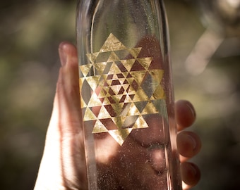 Sacred geometry sticker Yantra die-cut decal  (3"x3") Gold foil