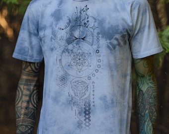 Atlas Map ~ Hand Dyed T, Flower Of Life Shirt, Sacred Geometry Shirt, Buddha Shirt, Nature Shirt, Tie Dye Shirt, Spiritual Shirt, Yoga