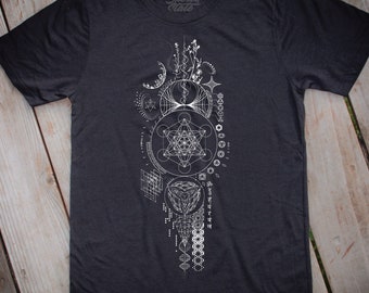 Atlas Map T ~ Hemp ~ Flower Of Life Shirt, Sacred Geometry Shirt, Buddha Shirt, Nature Shirt, Spiritual Shirt, Spiritual Shirt, Yoga
