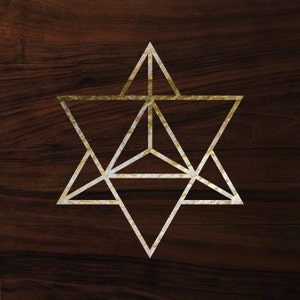 Merkaba die-cut decal sticker 3x3 gold foil Sacred Geometry Sticker, Sacred Geometry Bumper Sticker, Yantra