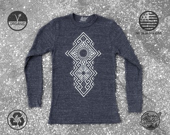 Being ~ Eco Thermal ~ Geometric Shirt, Sacred Geometry Clothing, Festival Clothing, Psychedelic Shirt, Yoga Clothes, Mandala, Dot Work