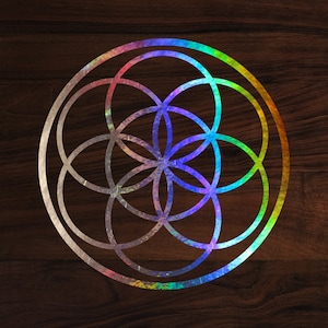 Seed of life sacred geometry die-cut decal sticker holograph edition, Seed of Life, Holographic, Seed of Life Sticker, Flower of life decal