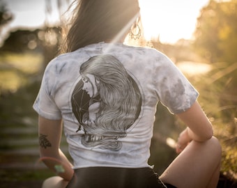 Eden Crop ~ Made in USA, Merkabah shirt ~ Metatron's Cube ~ Psychedelic Shirt ~ Sacred Geometry ~ Ladies shirt ~ Crop Top Tee ~ Softstyle