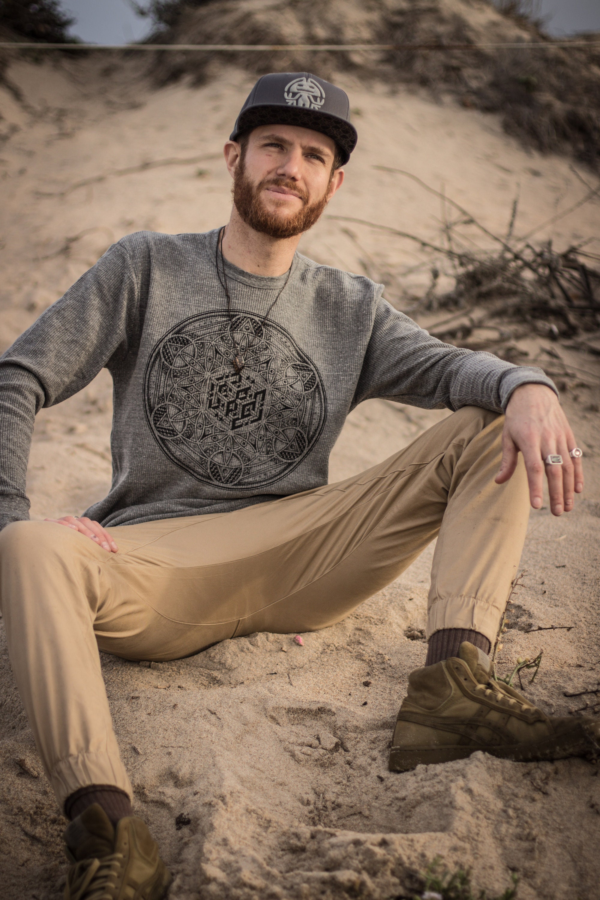 The Veil ~ Eco Thermal ~ Geometric shirt, sacred geometry clothing, festival clothing, psychedelic shirt, yoga clothes, mandala clothing