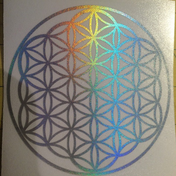 Flower of life die-cut decal sticker holographic