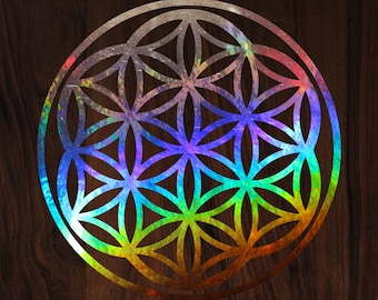 Flower of life die-cut decal sticker holograph edition, Sacred Geometry Sticker, sacred geometry decal, Seed of life