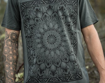 Abstraction T ~ Hemp ~ Made in the USA ~ Sacred Geometry Shirt ~ Tattoo Style ~ Dot work tee ~ psychedelic shirt, t-shirt, t shirt men,