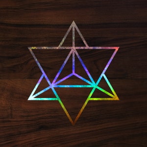 Merkaba die-cut decal sticker 3x3 holograph edition